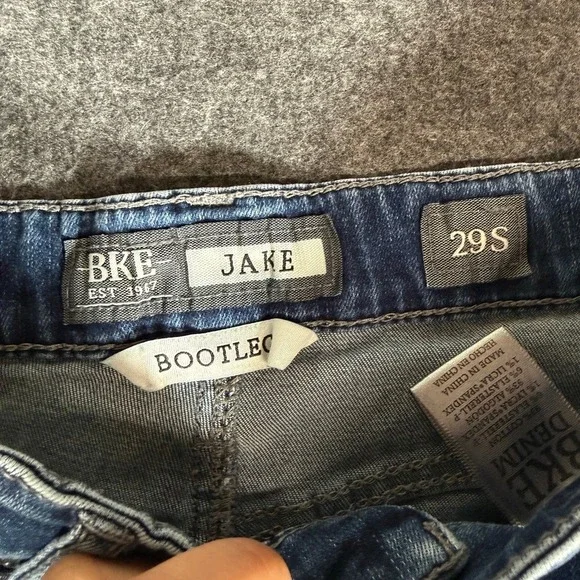 BKE Jake Bootcut Jeans Mens 29S Blue Medium Wash Denim Faded Stretch 29x28 - Picture 2 of 9